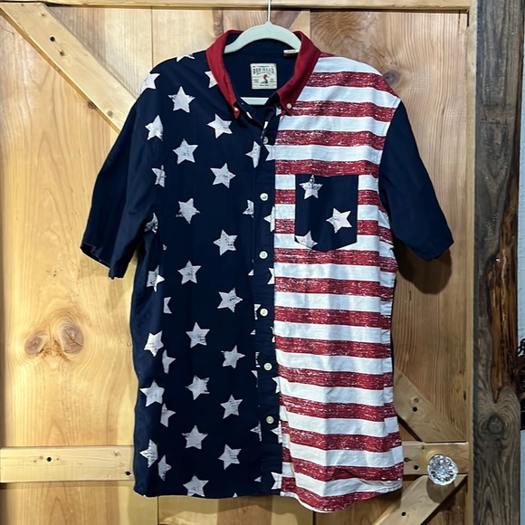Redhead Brand Co. size large patriotic short sleeve button up shirt - Picture 1 of 5